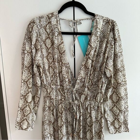 MELISSA ODABASH Farrah snake-print crepe kaftan - Picture 3 of 8